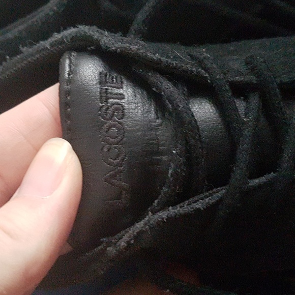 Lacoste Ortholite Esparre Chukka Black High Top Shoes Boys Size 1 - Picture 10 of 16